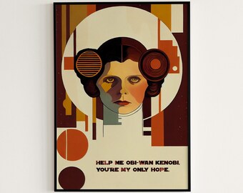 Leia Organa inspired Bauhaus digital painting