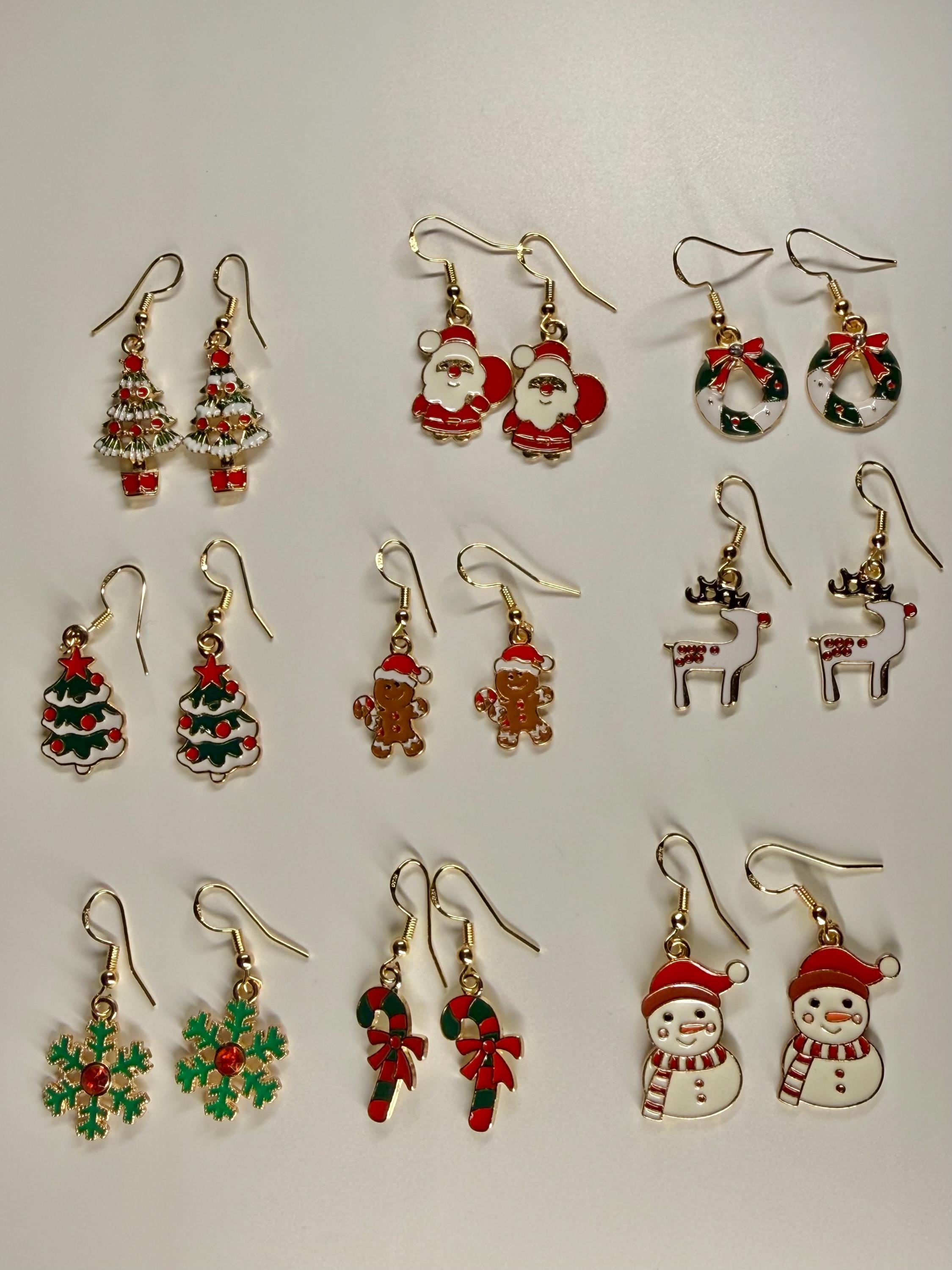 Danty Santa Earrngs Chrstmas Earrngs Stockng Stuffer Cute Holday