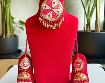 Punjabi Jadau TIkka Set with Earrings