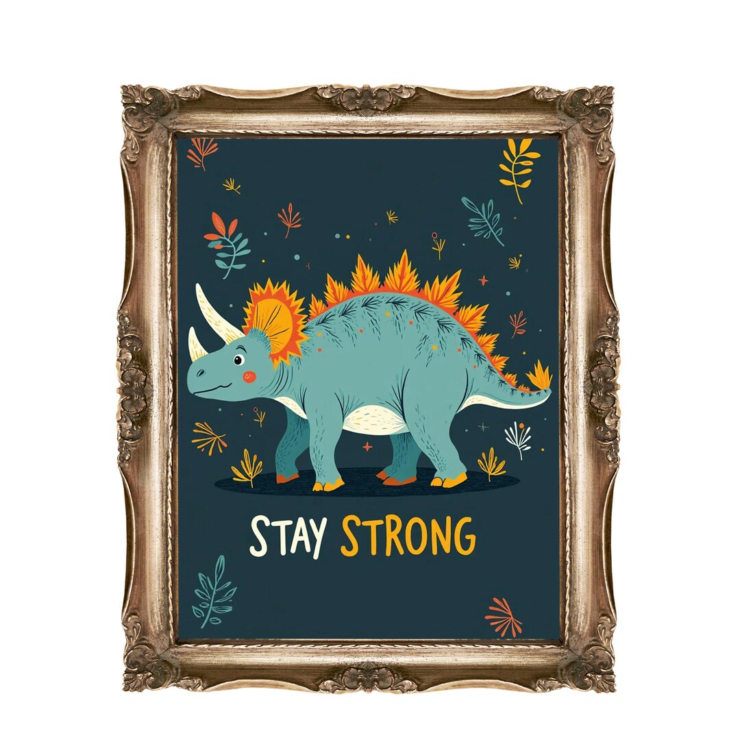 Dinosaur Printable Wall Art for Kids or Nurseries, Triceratops Poster ...