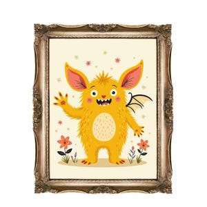 Cute Monster Printable Wall Art for Kids, Nursery Decor, Whimsical Monster Art, Playroom Art, Digital Download