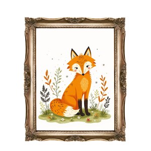 Fox Printable Wall Art for Kids or Nurseries, Cute Animal Art, Woodland Nursery Decor, Instant Download, Digital Art