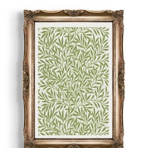 Willow Pattern Print, Vintage Printable Art, Tapestry Wall Art,  Kitchen Art, Green Floral Art, SF-0006