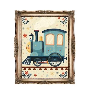 Train Printable Wall Art for Kids or Nurseries, Nursery Decor, Kids Room Art, Steam Train Art, Boys Room Decor, Transportation Art