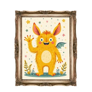 Cute Monster Printable Wall Art for Kids, Nursery Decor, Whimsical Creature Art, Playroom Decor, Digital Download, Instant Art, Monster