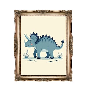Triceratops Printable Wall Art for Kids or Nurseries, Dinosaur Art, Kids Room Decor, Nursery Art, Cute Dinosaur Print, Instant Download