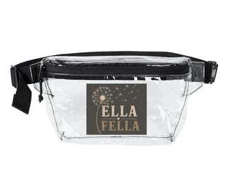 Ella Fella Transparent Fanny Pack, Clear Stadium Waist Bag