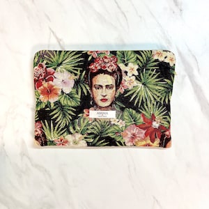 Housse ordinateur Frida Khalo en tissu Jacquard vue de face