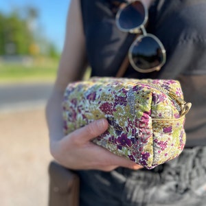 Trousse de toilette "Liberty London" matelassée - Faite main en France