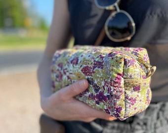 Trousse de toilette "Liberty London" matelassée - Faite main en France