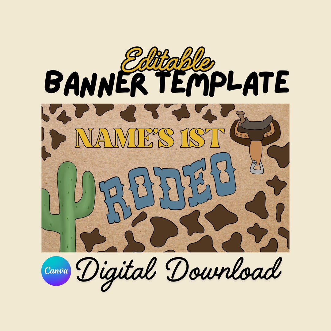 Modelo Rodeo Banner Editable Western Rodeo Banner Template, DIY Instant Download Banner - Etsy