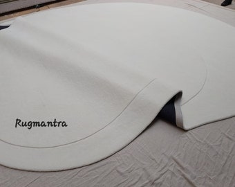 Minimalist 100%wool Solid Modern Abstract kidney shape 6x9,8x10,9×12 tufted Designer contemporary Area Rug for Living Room kitchen  dinning