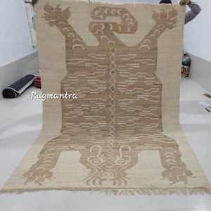 Handmade Natural color flat weave jute/Hemp Tibetan tiger rug , for Livingroom, fire place,lounge hall,4x6,5x8,6x9,7x10,8x10, customs etc.
