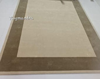Minimalist Modern Abstract Handmade Designer  olive, Rug contemporary Tufted Area Rug for Living Room Bedroom,lounge