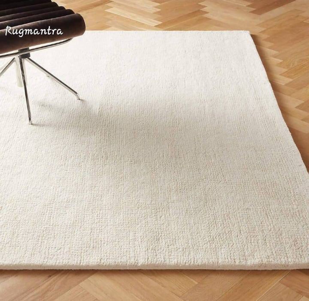 Premium Quality Modern Abstract Ivory White,grey &black Handmade Woolen ...
