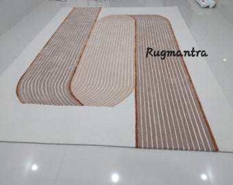 Premium Quality Modern Abstract 8x10 Handmade woolen viscose Tufted Area Rug for Living Room Bedroom contemporary rug 6x9 8x10 9x12 10x14
