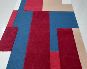 Modern abstrakt handgjord tuftad matta för vardagsrum, sovrum och kontor tillverkad av nyzeeländsk ull 4x6 5x7 5x8 6x9 7x10 8x10 9x12 9x13