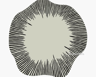 Ivory Black Minimalist Modern Abstract Round Handmade woolen designer Tufted area Rug for Living Room Bedroom 5x5 6x6 7x7 8x8 9x9 10x10