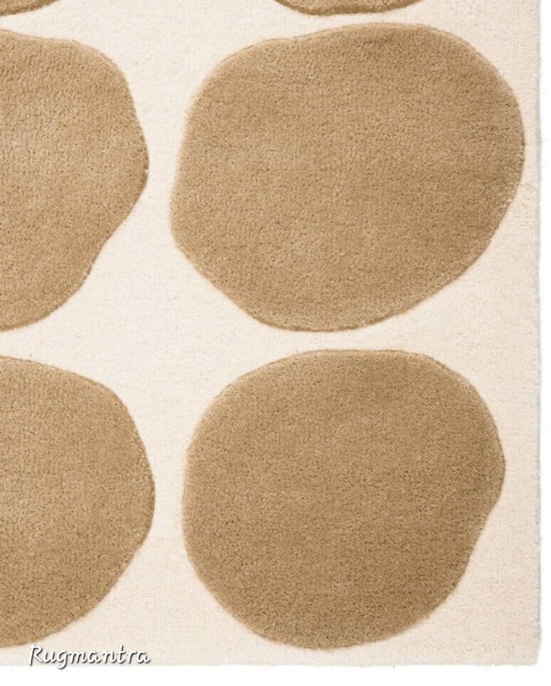 Minimalist Neutral Beige High Low Rug Premium Quality Designer