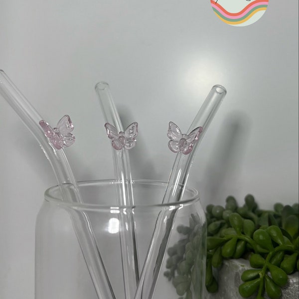 Butterfly Glass Straw - Glassware Accessories/Gift/aesthetic