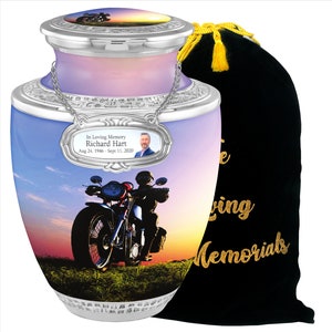 Personalized Biker Biking Riding Urns For Human Ashes, Urns For Human Ashes Full Size, Photo Urns, Cremation Urns For Ashes, Adult Urn Male