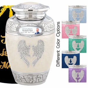 Personalized White Angel Wings Urns For Human Ashes, Urns For Ashes Full Size, Mother Urns, Cremation Urns For Ashes, Adult Urn Male Female