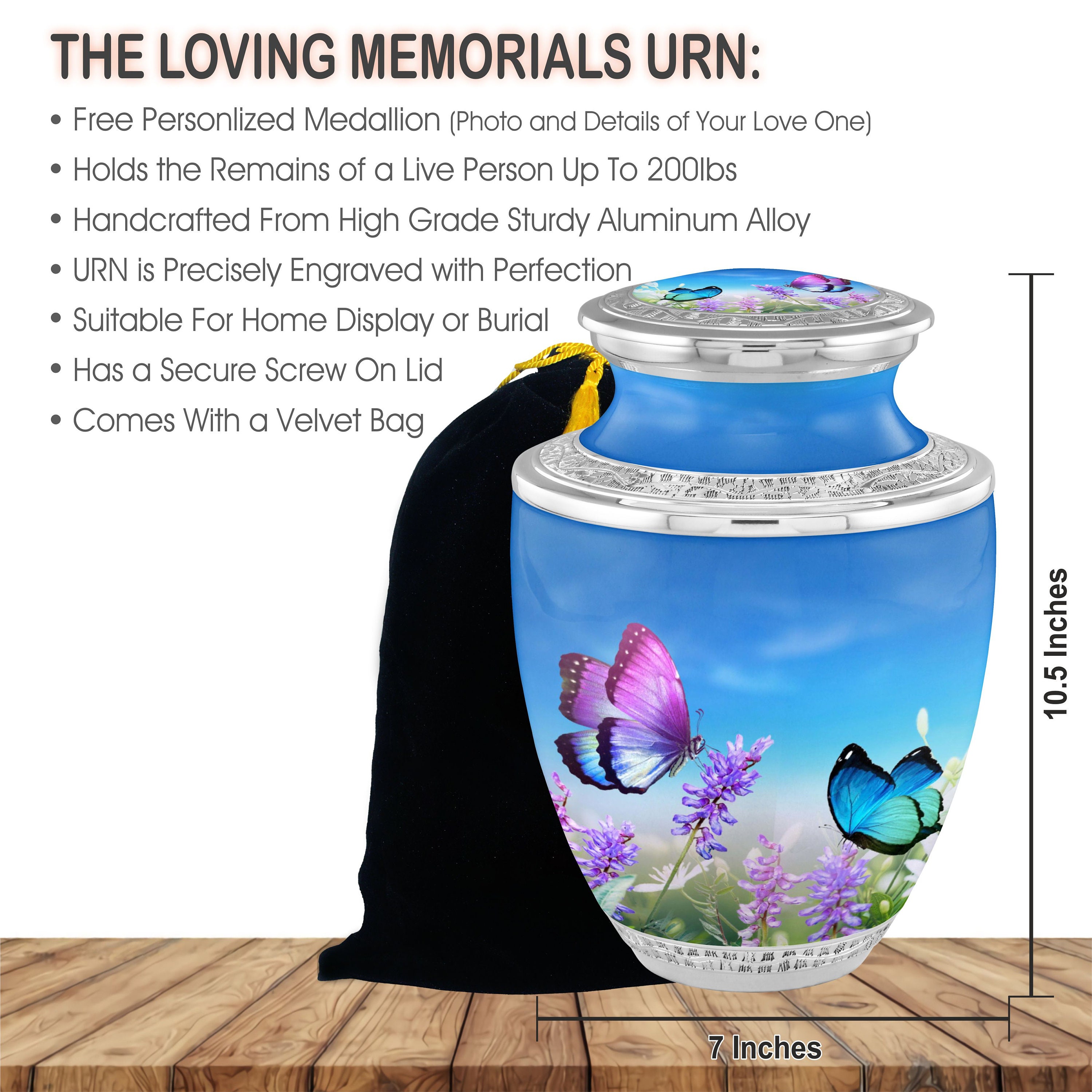 Urna funeraria personalizzata a forma di farfalla per ceneri, urna per adulti, medaglione - Italia