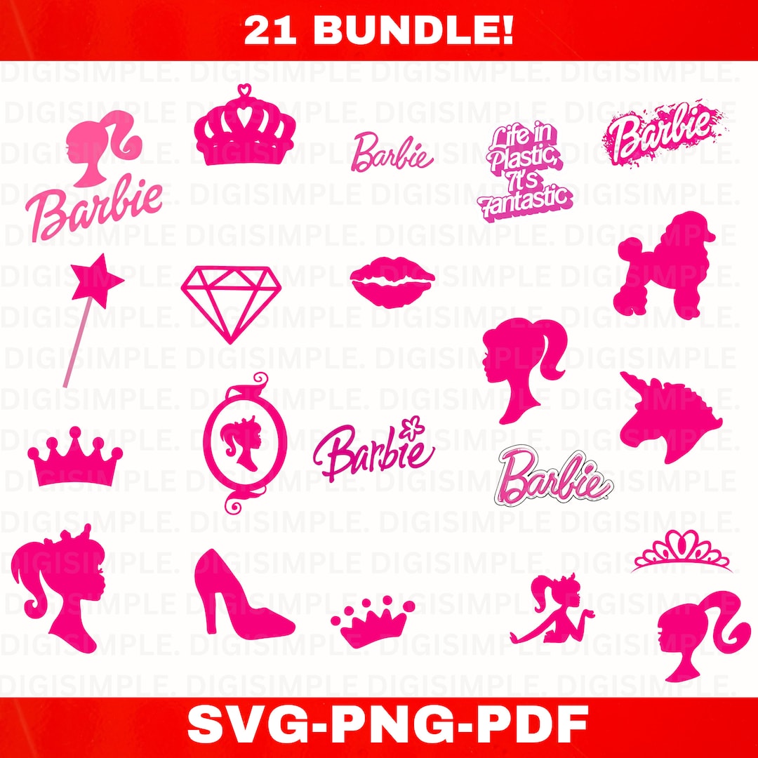 Barbie Svg Bundle SVG Princess Silhouette Pink Doll Svg Etsy UK