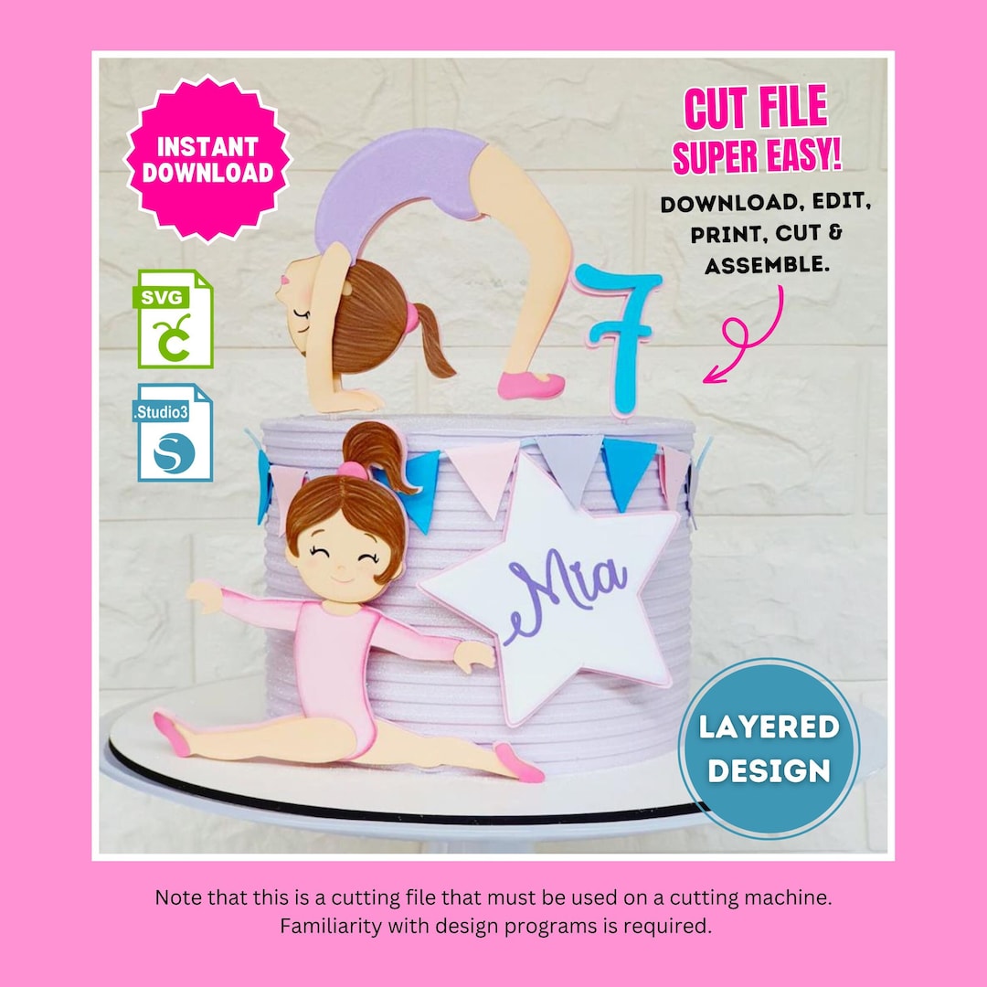 Gymnastics Cake Topper Birthday Party Decorations Girls - Etsy