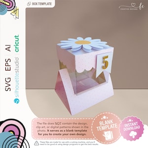 Cube Box With Stand Template Party Favor Treat Box Shaker Box Birthday Party Boxes Template Clear Box Cut file SVG Instant Download