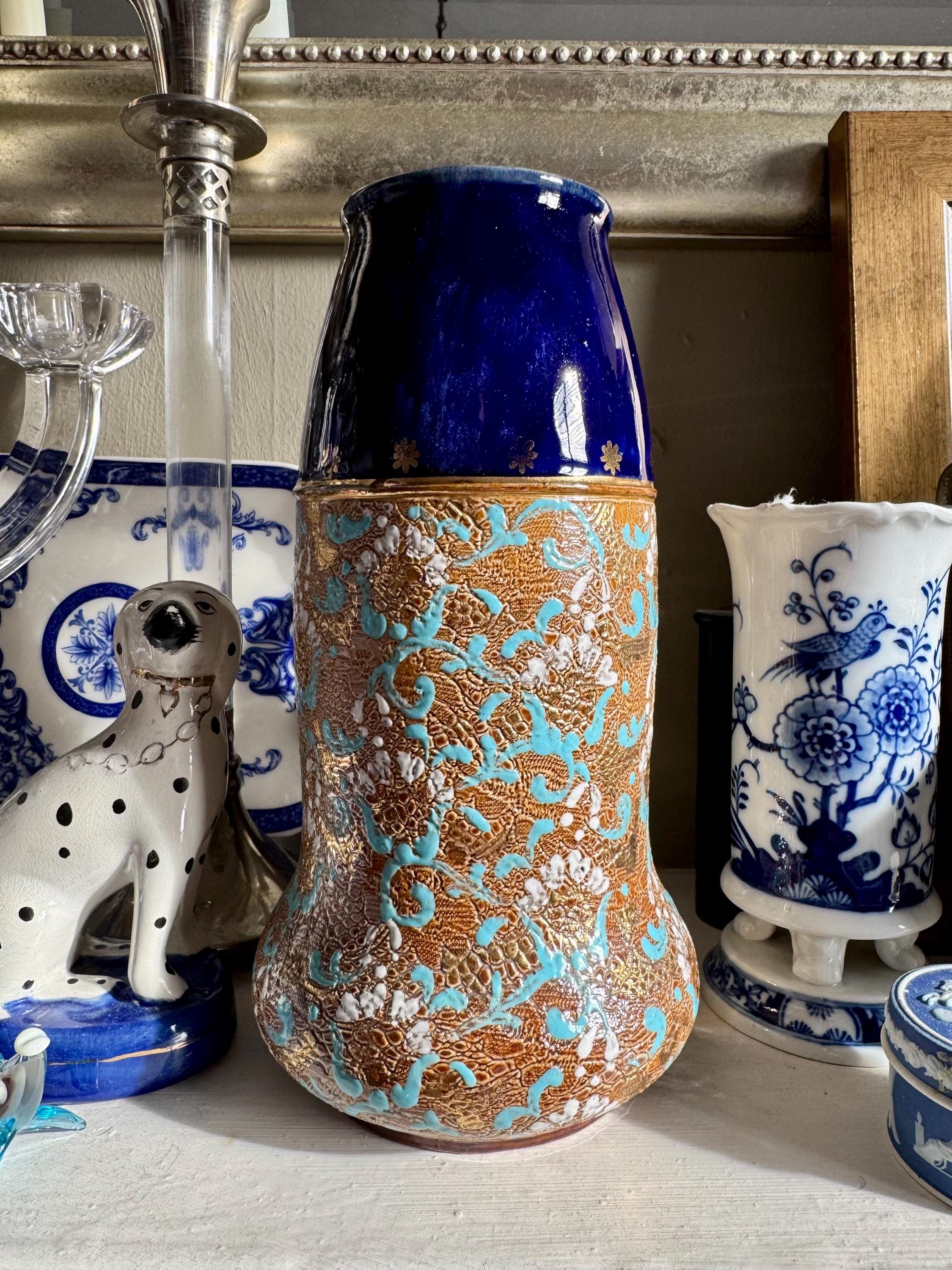 アンティーク　ドルトン・バースレム　ベース（花瓶）（イギリス） ロイヤルドルトン（ROYAL DOULTON）のARCADIAシリーズ、アンティークの