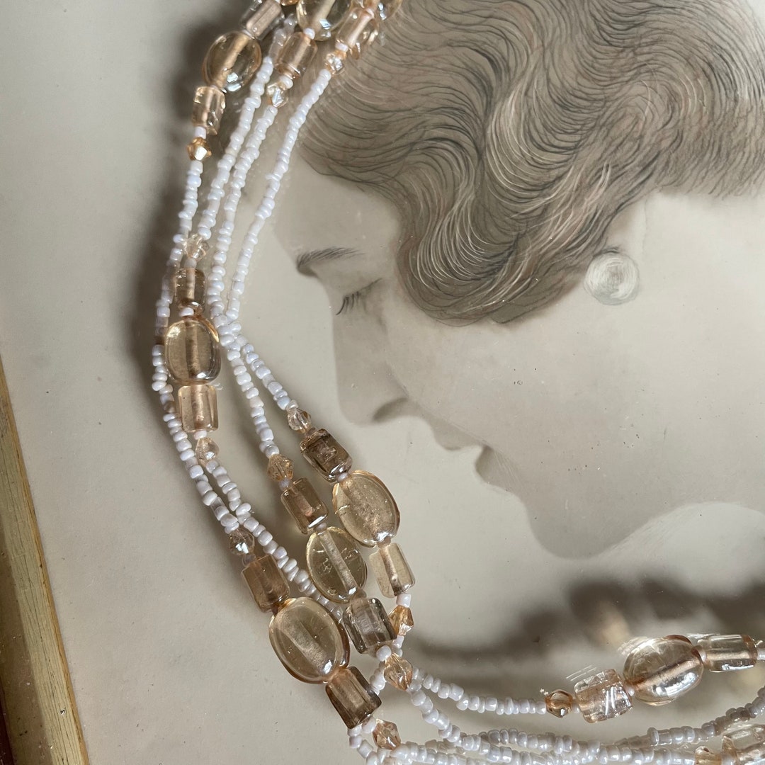 Antique 1920s 1930s Art Deco Micro Seed Long Flapper Necklace - Etsy