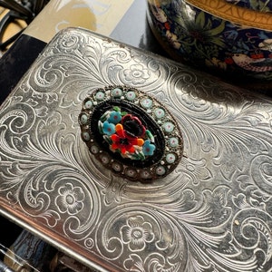 Antique Victorian Micro Mosaic Pin Brooch - Late 19th Century