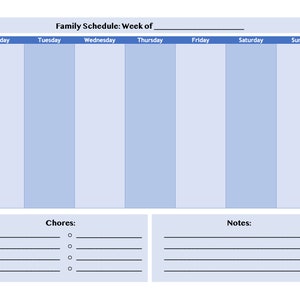 Weekly Family Schedule Printable PDF - Etsy