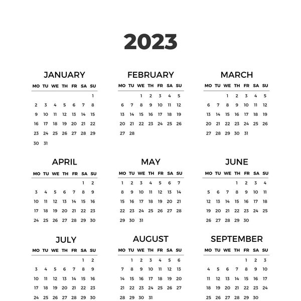 2023 Year-at-a-Glance Wall Calendar