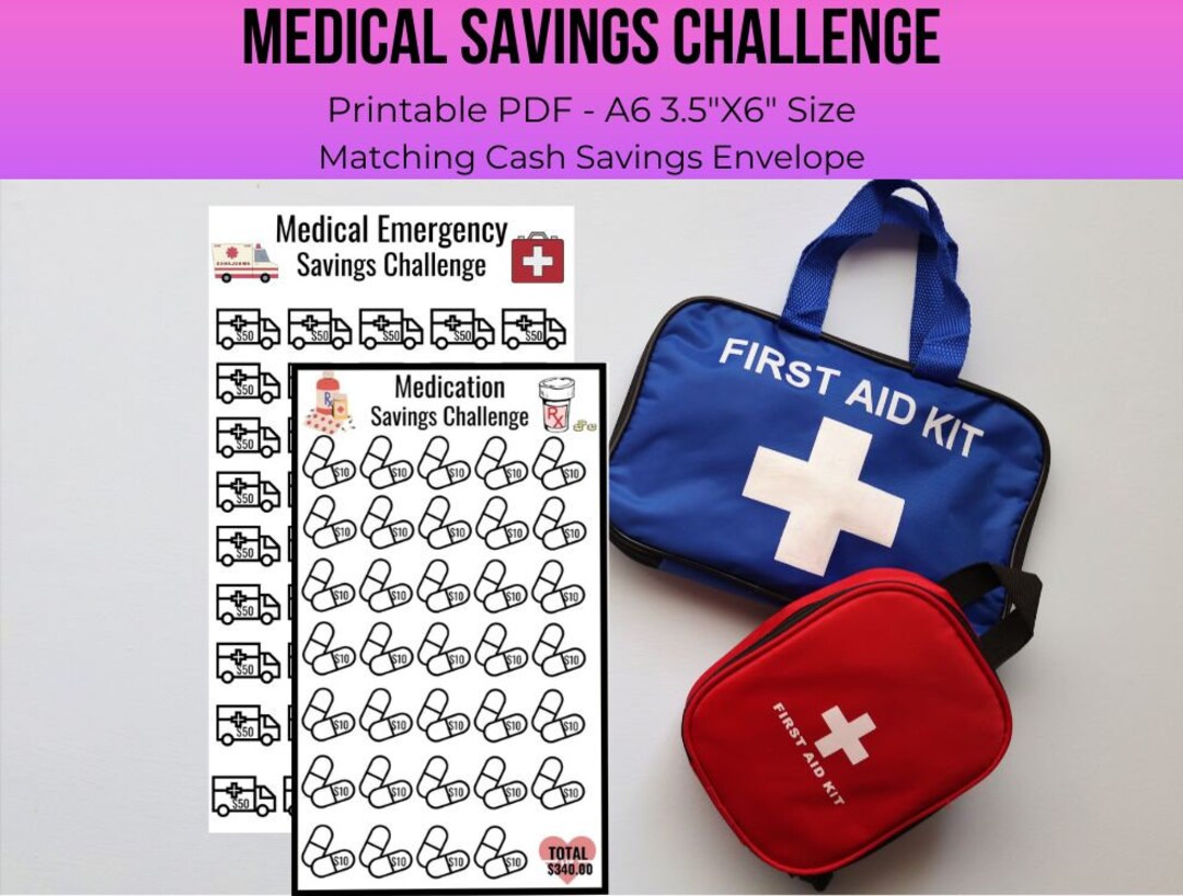 Medical Tracker Printable Forms Emergency Savings Mini Challenge A6 ...