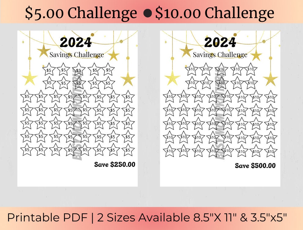 New Years Savings Tracker Printable New Years Savings Challenge Sinking ...