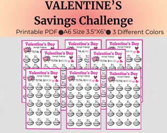 Valentines Day Savings Challenge Holiday Savings Tracker Holiday Savings Holiday Savings Challenge Valentines Day Savings Challenge Bundle