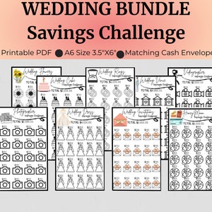 Wedding Savings Challenge | Wedding Savings Tracker | Printable Wedding Challenge Bundle |Saving for Wedding | Savings Challenge Printable