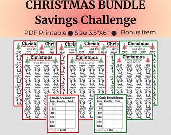 Christmas Savings Challenge Printable | Christmas Savings | Christmas Savings Tracker | Christmas Savings Challenge | A6 Savings Challenge