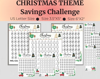 Weihnachtsspar-Challenge Druckbare Spar-Challenge Geldspar-Challenge Weihnachts-Ausdrucke Für Weihnachtsgeschenk sparen Geld sparen