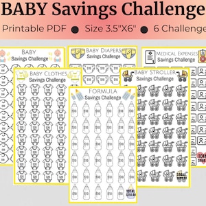 Desafío de Ahorro para Bebés / Rastreador de Ahorros para Bebés / Paquete de Desafío para Bebés Imprimible / Paquete de Desafío de Ahorro para Nuevos Bebés