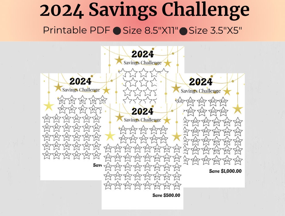 New Years Savings Tracker Printable New Years Savings Challenge Sinking ...