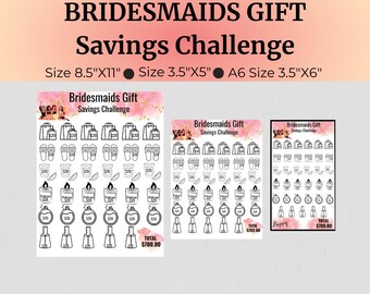 Brautjungfern Geschenk-Spar-Challenge | Brautjungfer Geschenke | Brautjungfer Geschenke Hochzeitstag | Sparen für Brautjungfern Geschenk | Hochzeits-Tracker