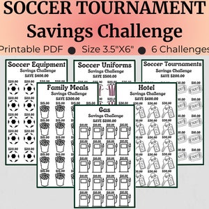 Soccer Mom Savings Challenge | Soccer Mom Savings Tracker | Printable Soccer Challenge Bundle | Saving for Soccer Tournament Challenge