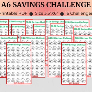 Savings Challenge Printable | Savings Challenge Bundle | A6 Savings Challenge | Printable Challenge Bundle | Mini Savings Challenge Trackers
