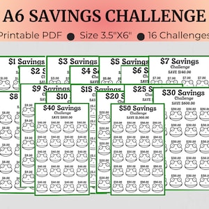 Low Income Savings Challenge | Printable Savings Challenge | Money Savings Challenge Bundle | A6 Mini Savings Challenge | Savings Tacker