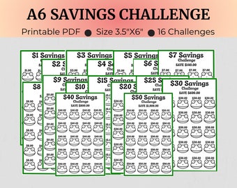 Low Income Savings Challenge | Printable Savings Challenge | Money Savings Challenge Bundle | A6 Mini Savings Challenge | Savings Tacker