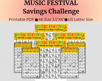 Savings Challenge Printable | Savings Challenge Bundle | Money Savings Challenge | Savings Tracker | Savings Challenge | Saving for concert