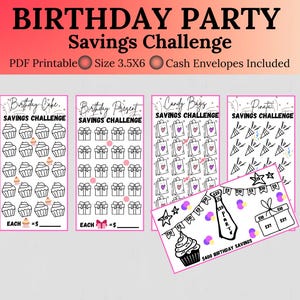Birthday Savings Challenge Template Saving for Kids Birthday Printable Savings Challenge Money Savings Challenge Bundle Savings Tracker